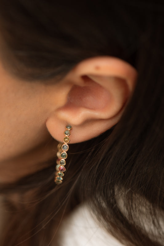 Serene Tourmaline Hoop