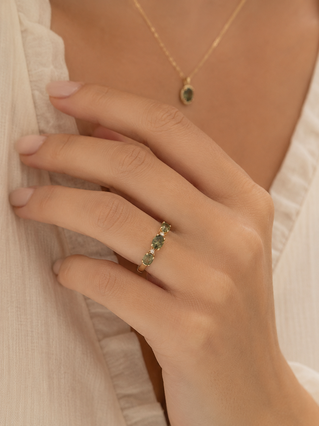 Serene Green Tourmaline Ring